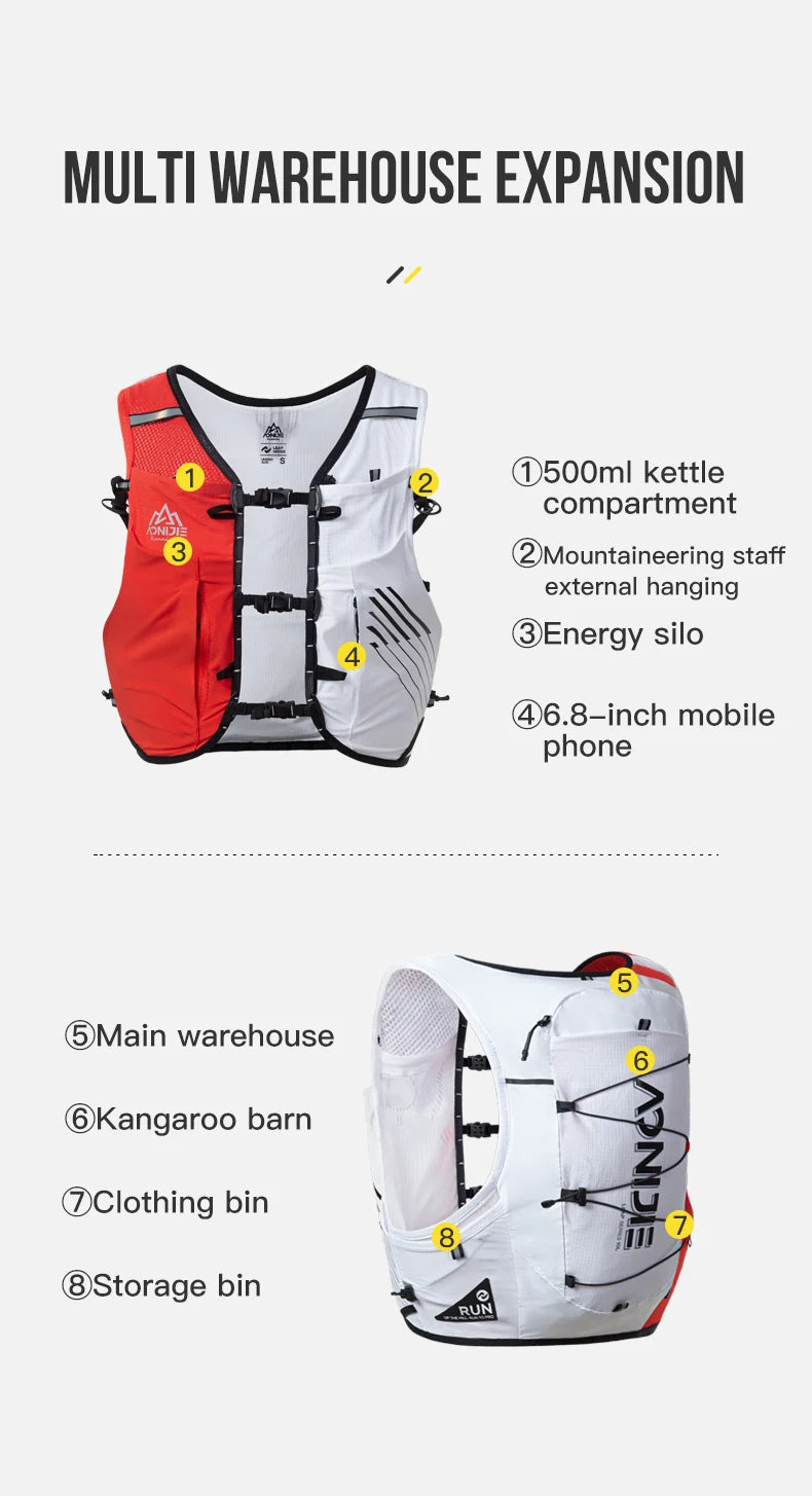 AONIJIE C9116 10L Running Vest Hydration Backpack