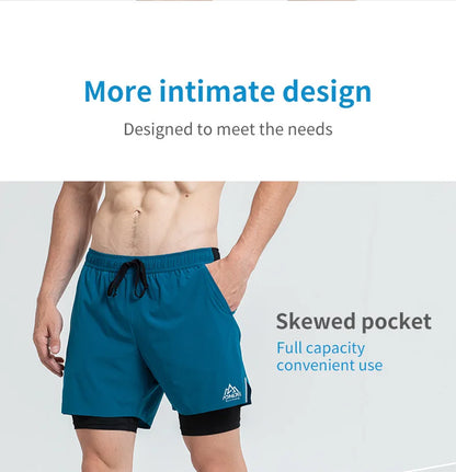 F5102 Men Quick Dry Sports Shorts Trunks Athletic With Lining