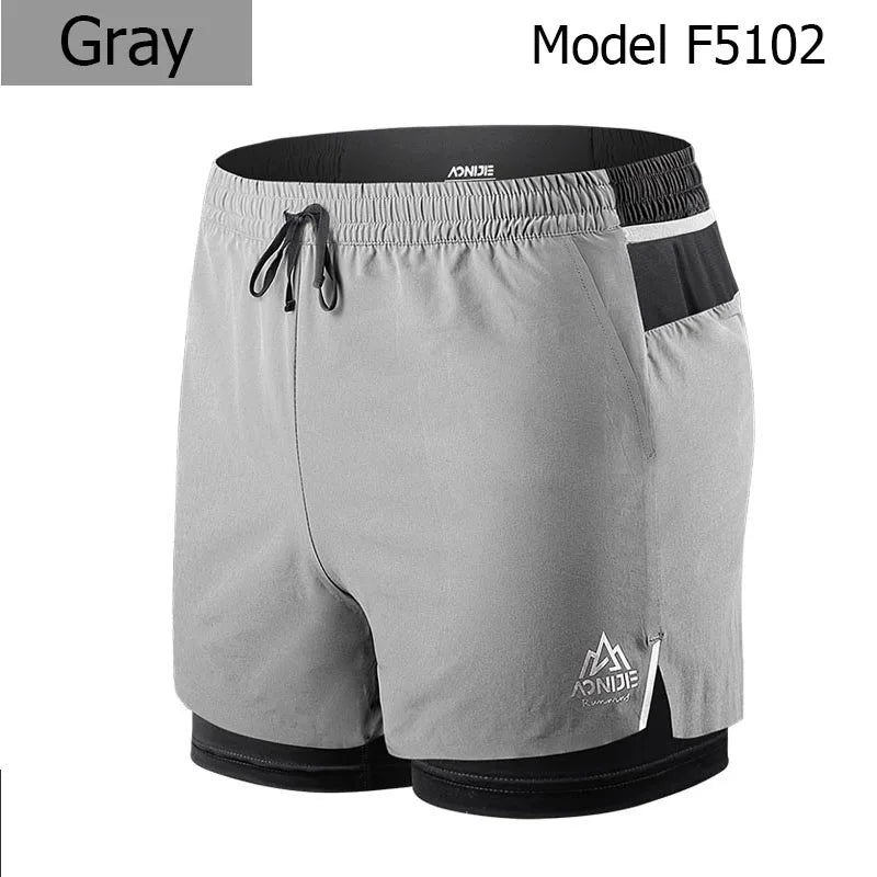 F5102 Men Quick Dry Sports Shorts Trunks Athletic With Lining