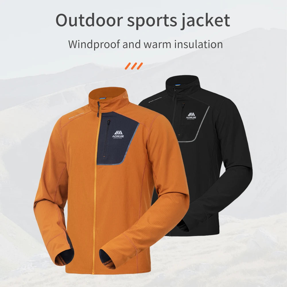 FM5206 Men Outdoor Stand Collar Jacket Windproof Warm Coat