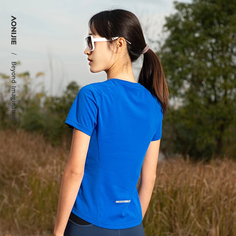 FW6198 Women's Sports T-shirt Round Neck Quick Dry Breathable Top